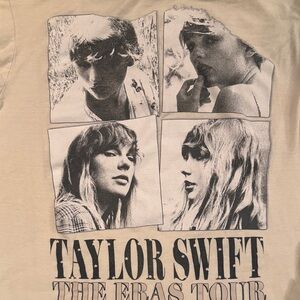 Taylor Swift The Eras Tour Graphic Tee - Cream with Black Print
